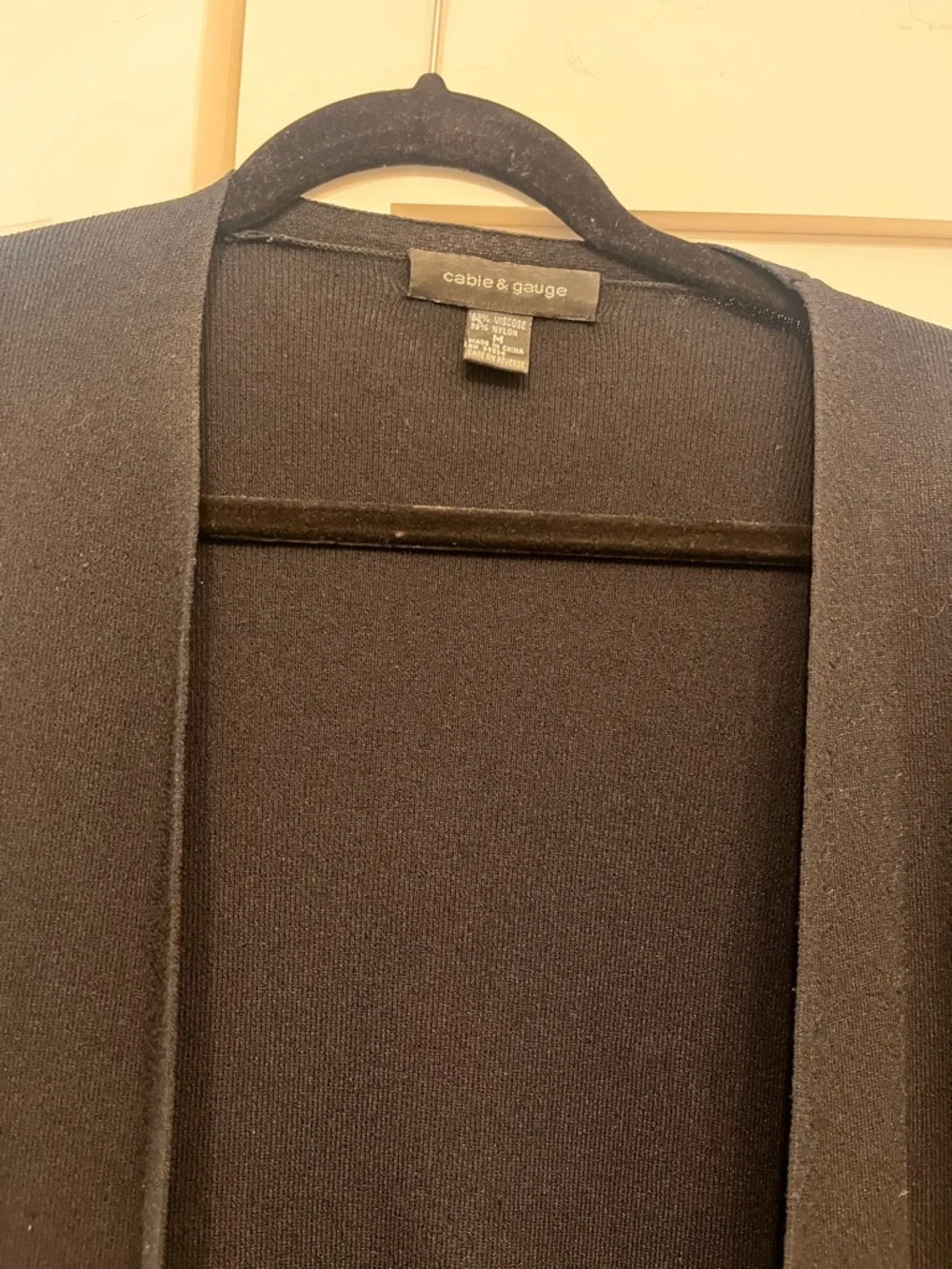 Cable & Gauge Black Open Front Cardigan - Picture 2 of 3